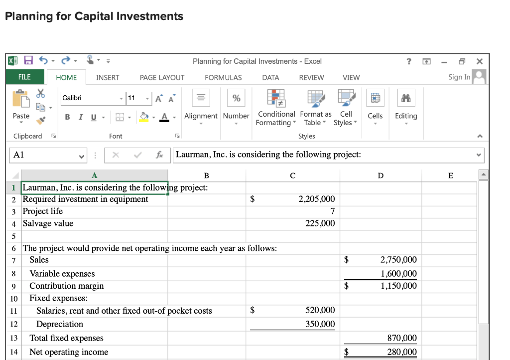Solved Planning for Capital Investments X] 5 Planning for | Chegg.com