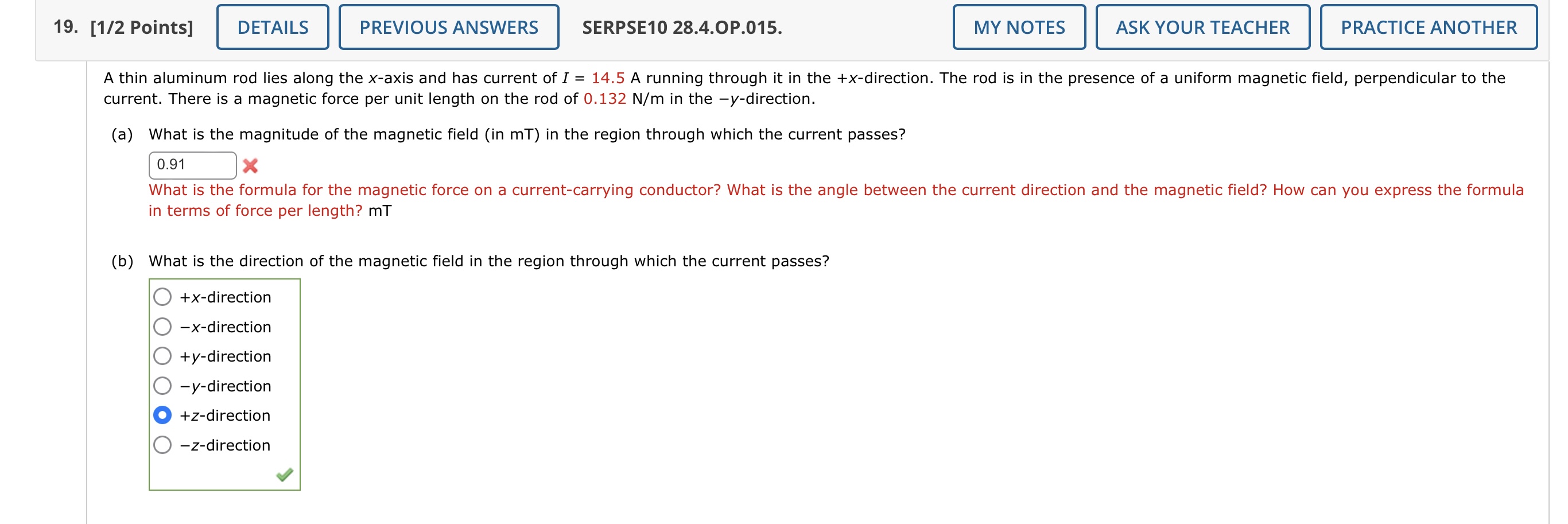 Solved current. There is a magnetic force per unit length on | Chegg.com