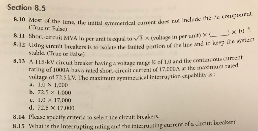 Solved Section 8.5 8.10 Most of the time, the initial | Chegg.com