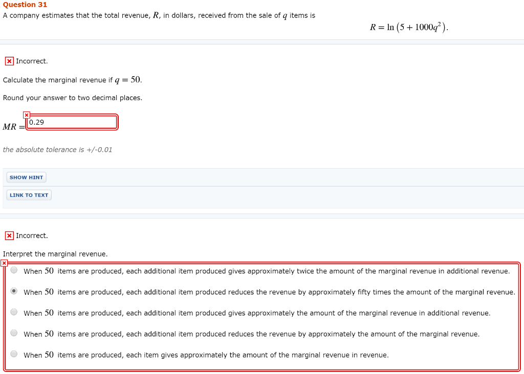 Solved Question 31 A company estimates that the total | Chegg.com