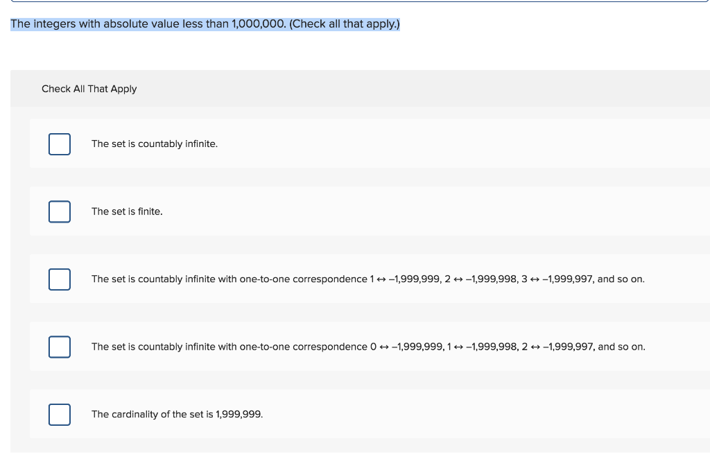 Solved The Integers With Absolute Value Less Than 1 000 0