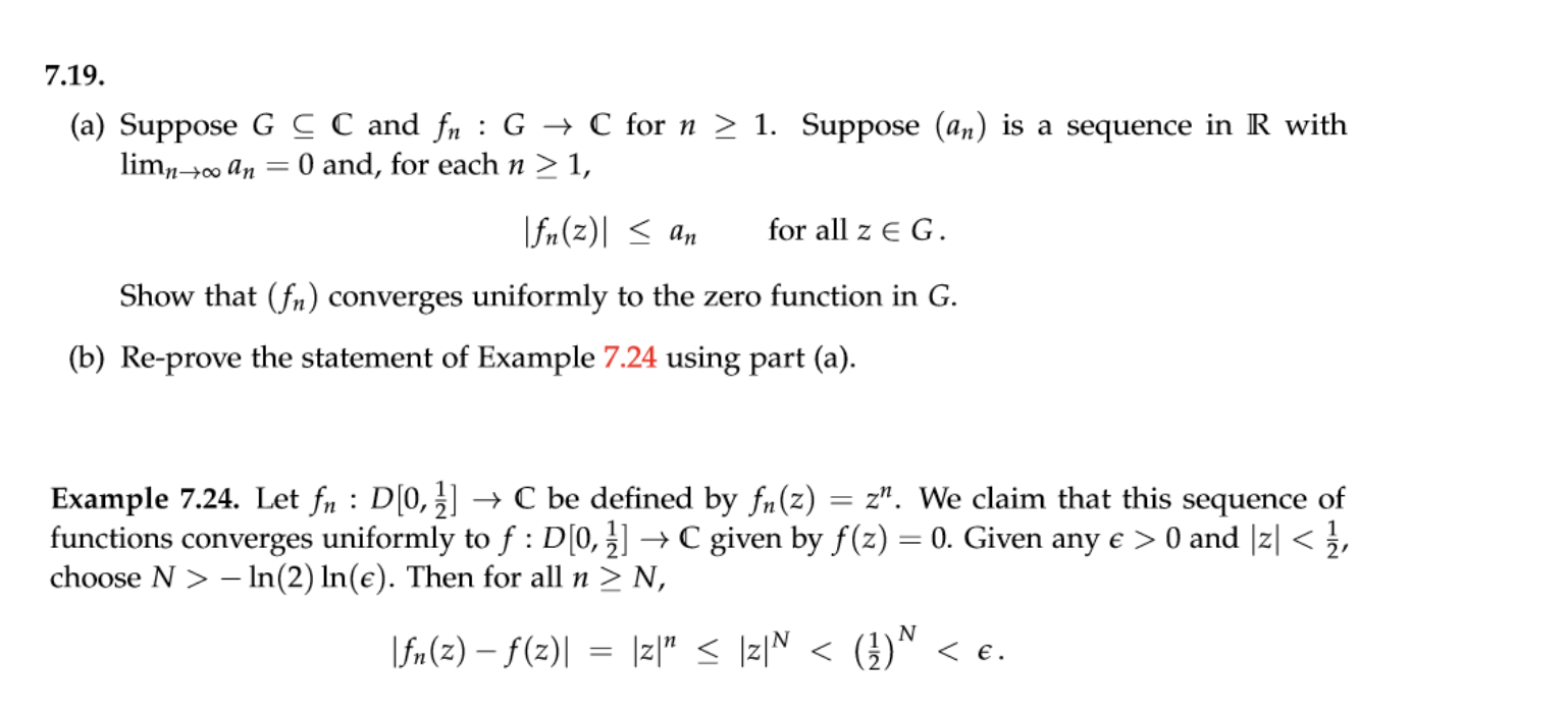 Solved 7 19 A Suppose G C C And Fn G C For N 1 S Chegg Com