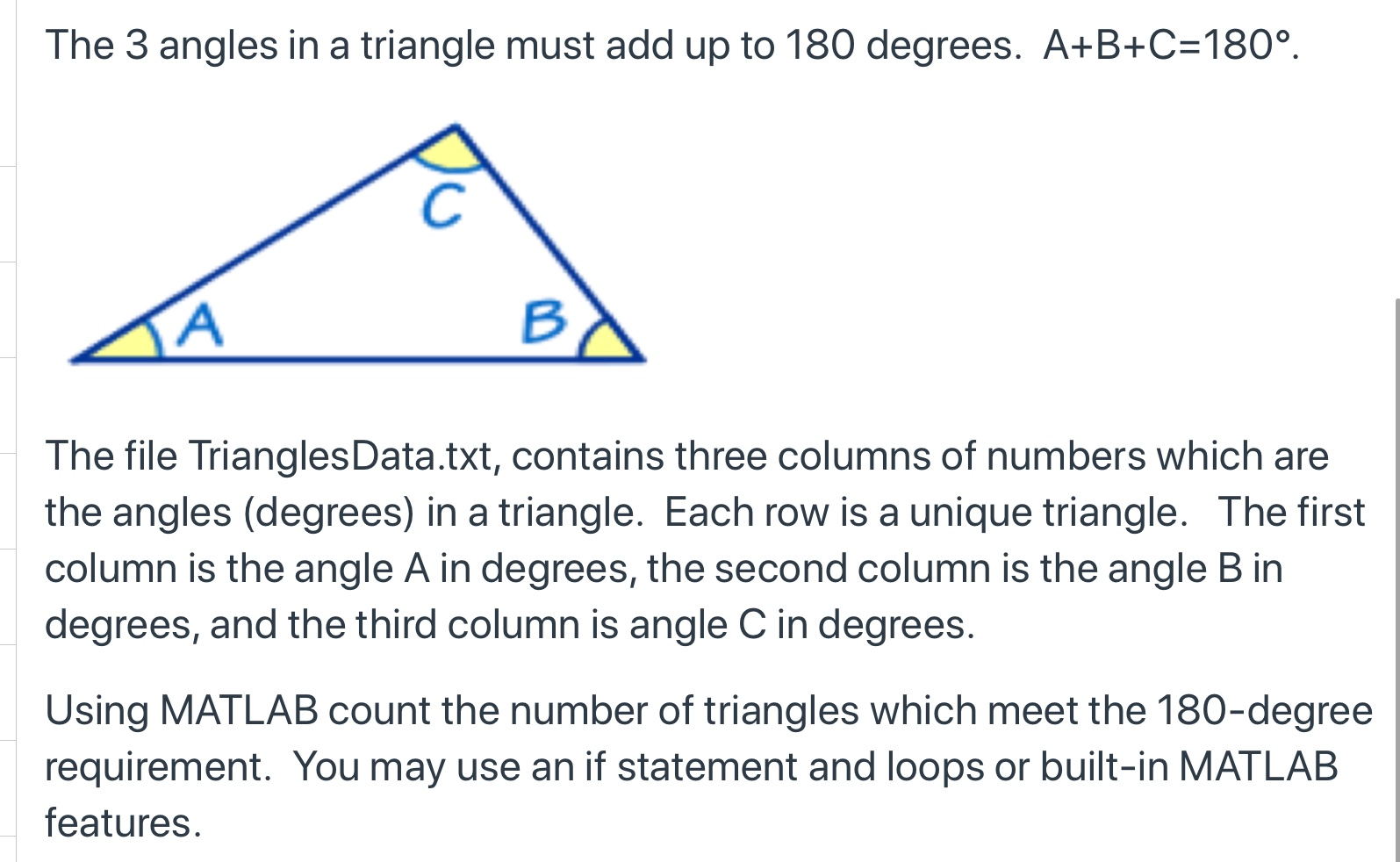 solved-the-3-angles-in-a-triangle-must-add-up-to-180-chegg