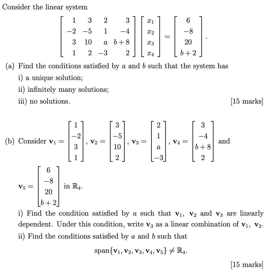 Solved Consider the linear system 11 6 22 -8 1 3 2 3 -2-5 1 | Chegg.com