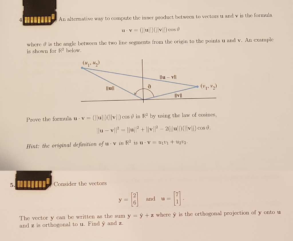 Solved An alternative way to compute the inner product | Chegg.com