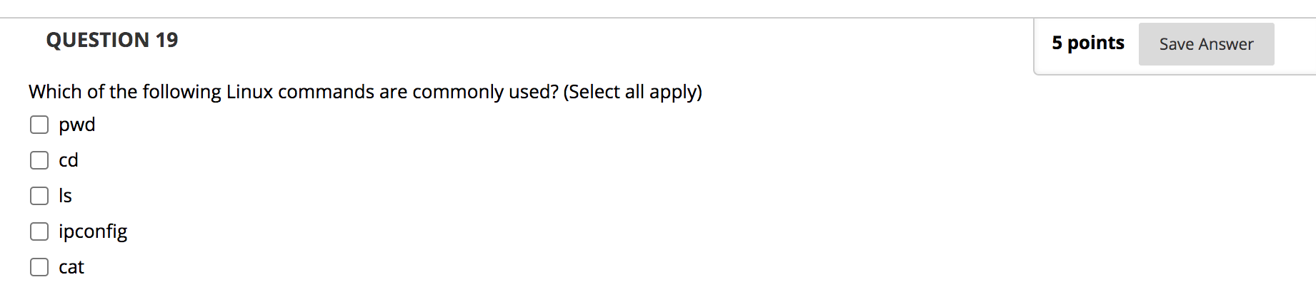 Solved QUESTION 19 5 points Save Answer Which of the | Chegg.com