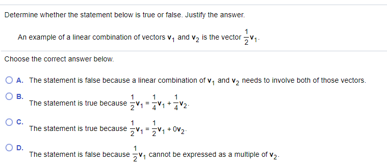 Solved Determine whether the statement below is true or | Chegg.com