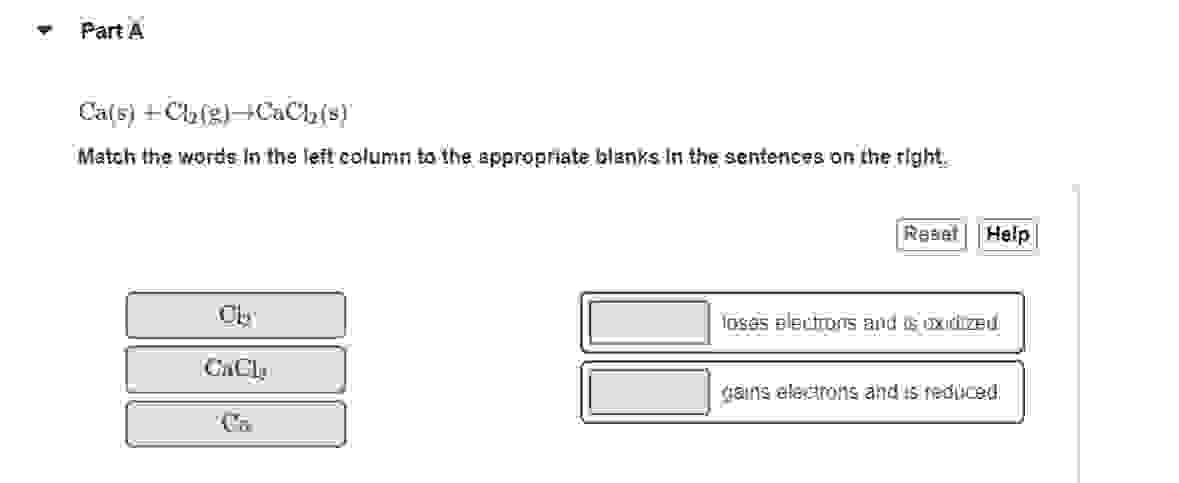 Solved Part ACa(?bar ())Match the werds in the left column | Chegg.com