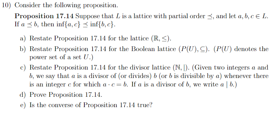 Solved 0) Consider The Following Proposition. Proposition | Chegg.com