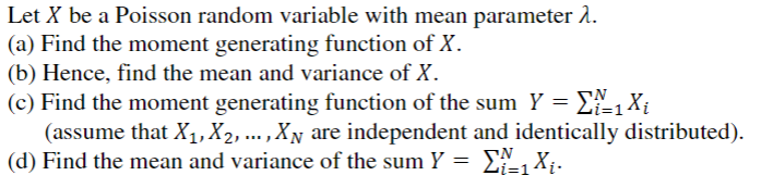 Solved Let X be a Poisson random variable with mean | Chegg.com