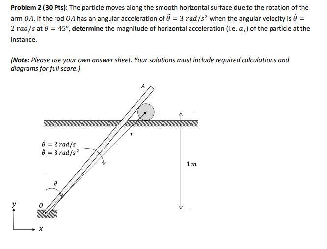 Solved Problem 2 30 Pts The Particle Moves Along The S Chegg Com