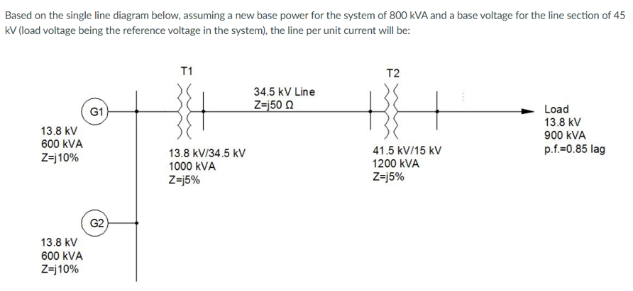 Solved Based On The Single Line Diagram Below, Assuming A 