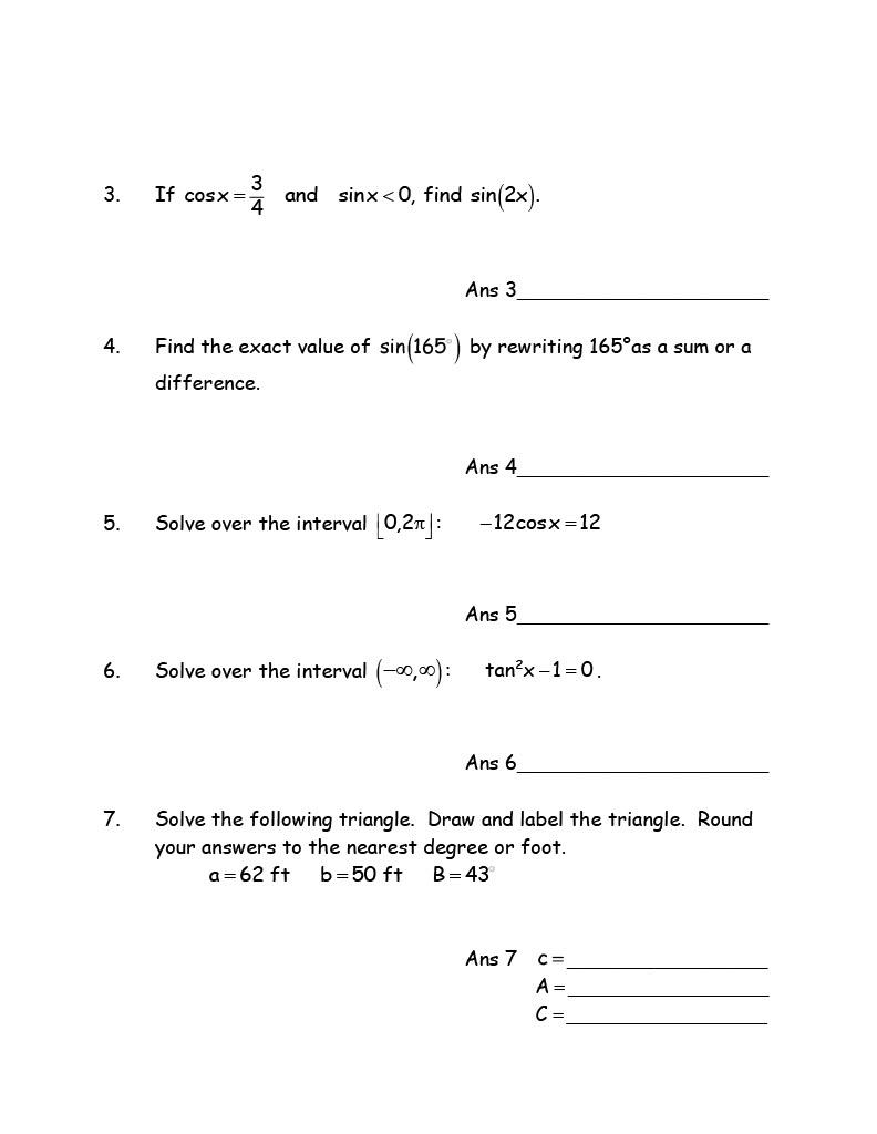 Solved 3 3. If cosx and sinx