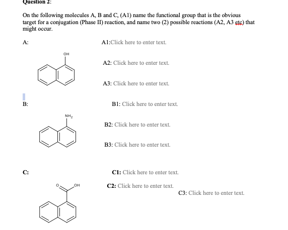 On the following molecules A,B and C,(A1) name the | Chegg.com