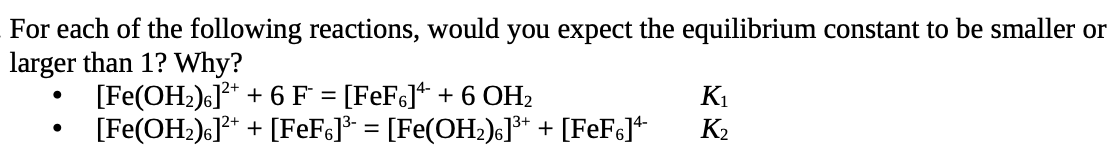 Solved For each of the following reactions, would you expect | Chegg.com