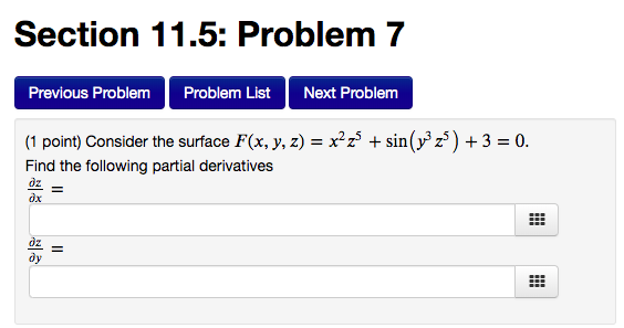 Solved Section 11.5: Problem 7 Previous Problem Problem List | Chegg.com
