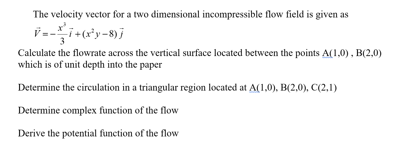 Solved The velocity vector for a two dimensional | Chegg.com
