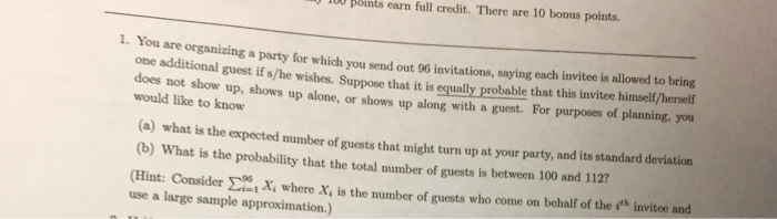 Solved You are organizing a party for which you send out 96 | Chegg.com