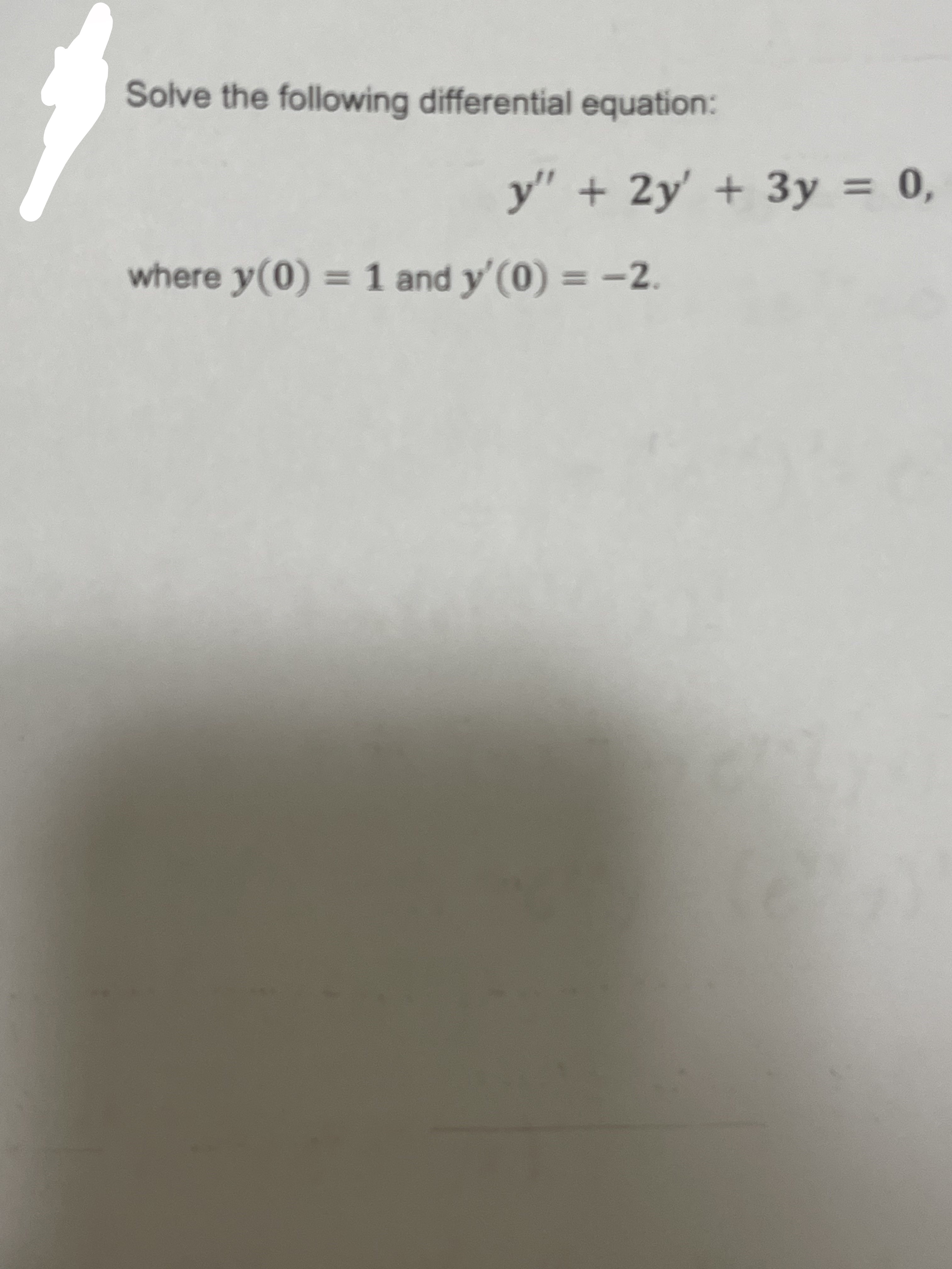 Solved Solve The Following Differential Equation Chegg