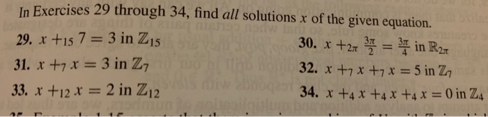 Solved In Exercises 29 through 34, find all solutions x of | Chegg.com
