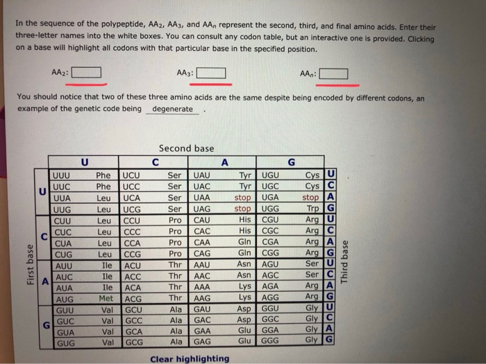 In the sequence of the polypeptide, AA2, AAs, and AAn