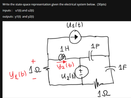 Solved Write The State-space Representation Given The | Chegg.com