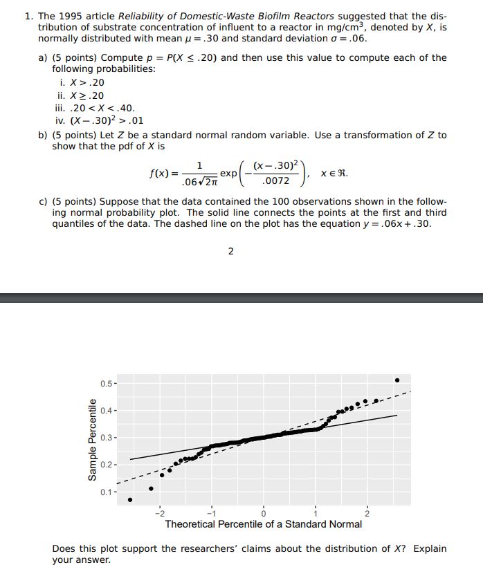 Solved 1 The 1995 Article Reliability Of Domestic Waste Chegg Com