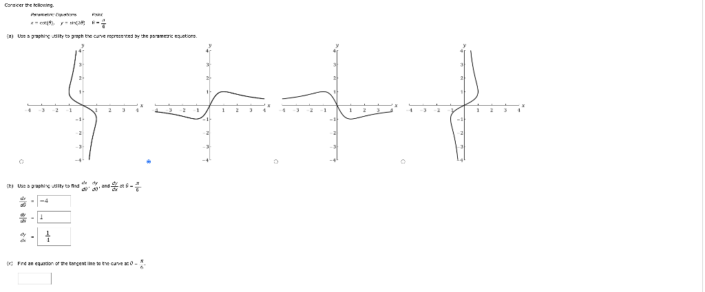 Solved Consider the following. Parametric Equations | Chegg.com