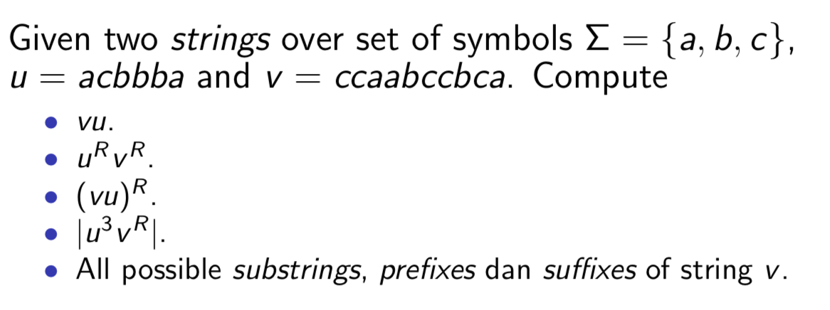 Solved Given two strings over set of symbols Σ = {a, b, c}, | Chegg.com