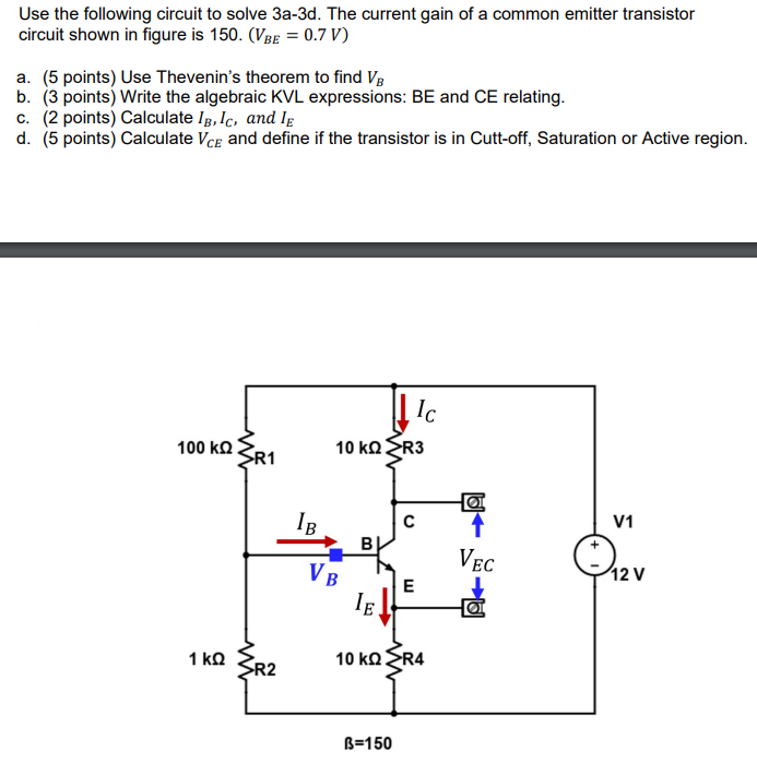 Solved Use the following circuit to solve 3a-3d. The current | Chegg.com