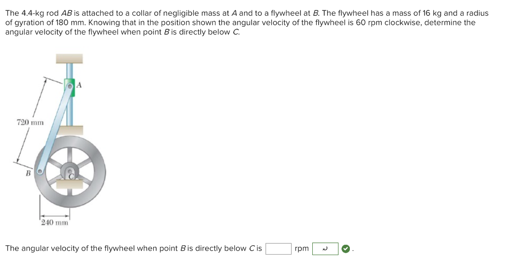 Solved The 4.4-kg Rod AB Is Attached To A Collar Of | Chegg.com