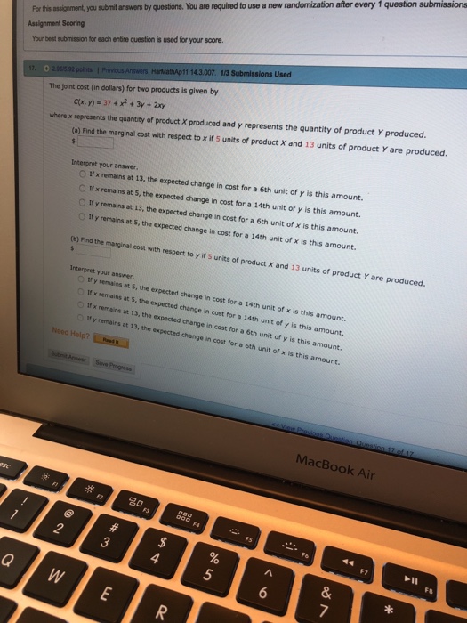 Solved For this assignment, you submit answers by questions. | Chegg.com