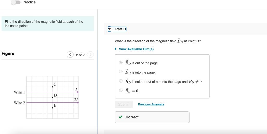 Solved Practice Find the direction of the magnetic field at | Chegg.com