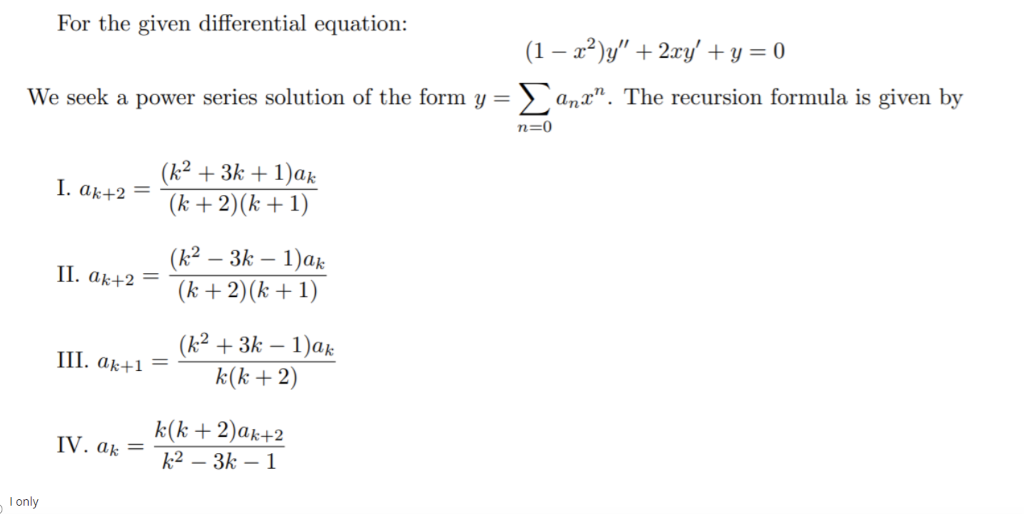 Solved For The Given Differential Equation 1 2 Y Chegg Com