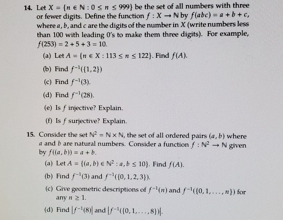 Solved 14 Let X N En 05 N 999 Be The Set Of All Nu Chegg Com