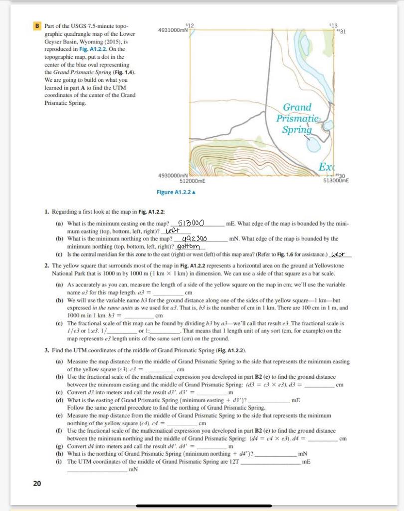 Solved Part Of The USGS 7 5 Minute Topo Graphic Quadrangle Chegg Com   PhpDAIovu