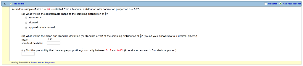 Solved My NotosAsk Your 10 points A random sample of size n | Chegg.com