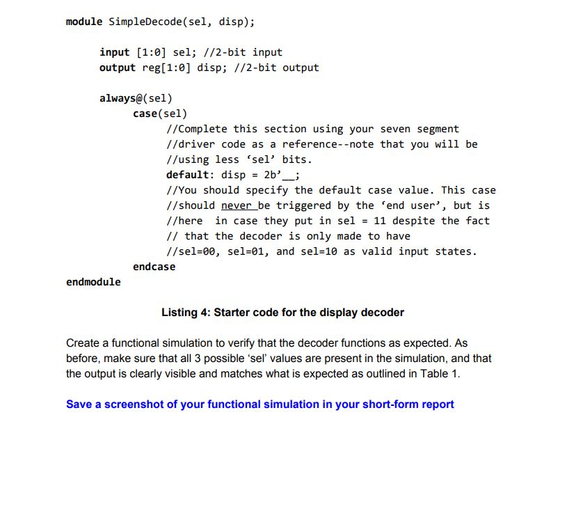 Solved Part 2- Binary Display Decoder In previous labs, you | Chegg.com
