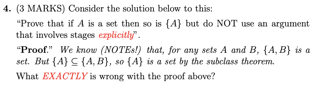 Solved (3 MARKS) Consider the solution below to this: 