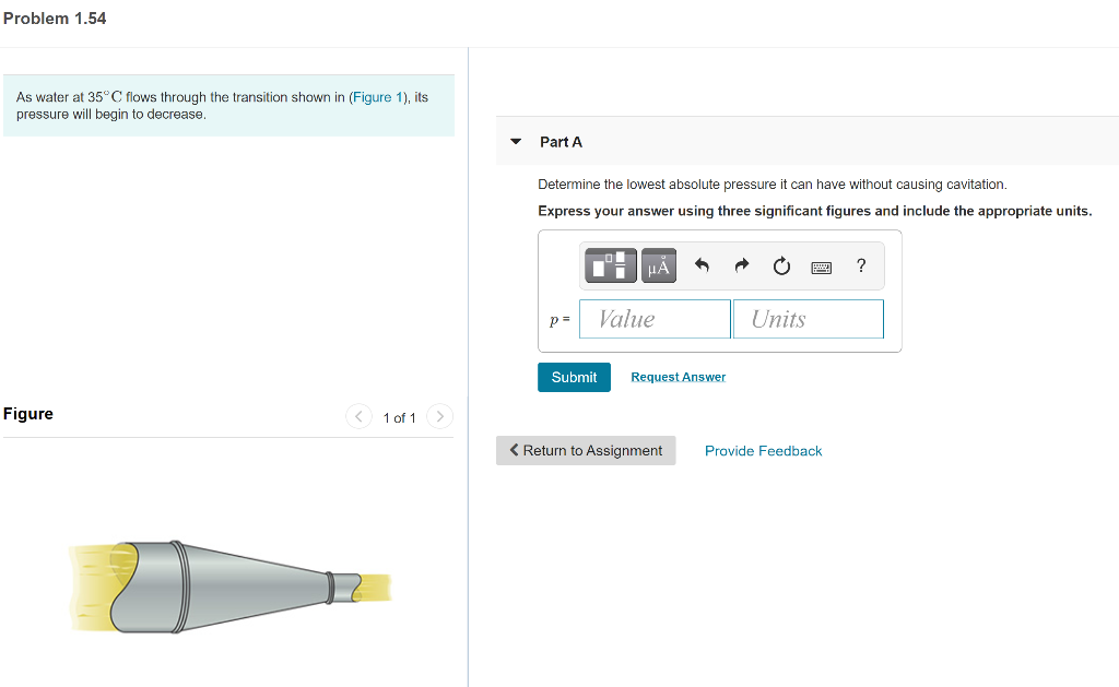 Solved Problem 1.54 As water at 35°C flows through the | Chegg.com