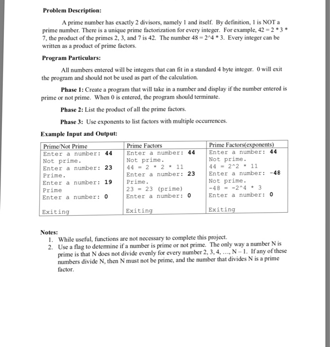 Solved Problem Description A prime number has exactly 2 | Chegg.com