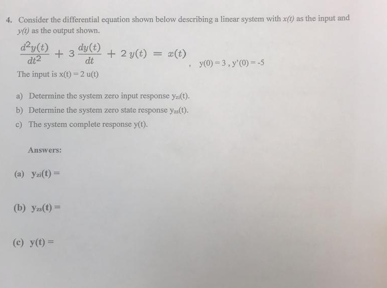 Solved 4. Consider the differential equation shown below | Chegg.com