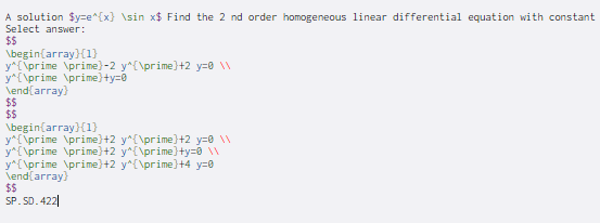 Solved A solution $y=e^{x} \sin x$ Find the 2 nd order | Chegg.com