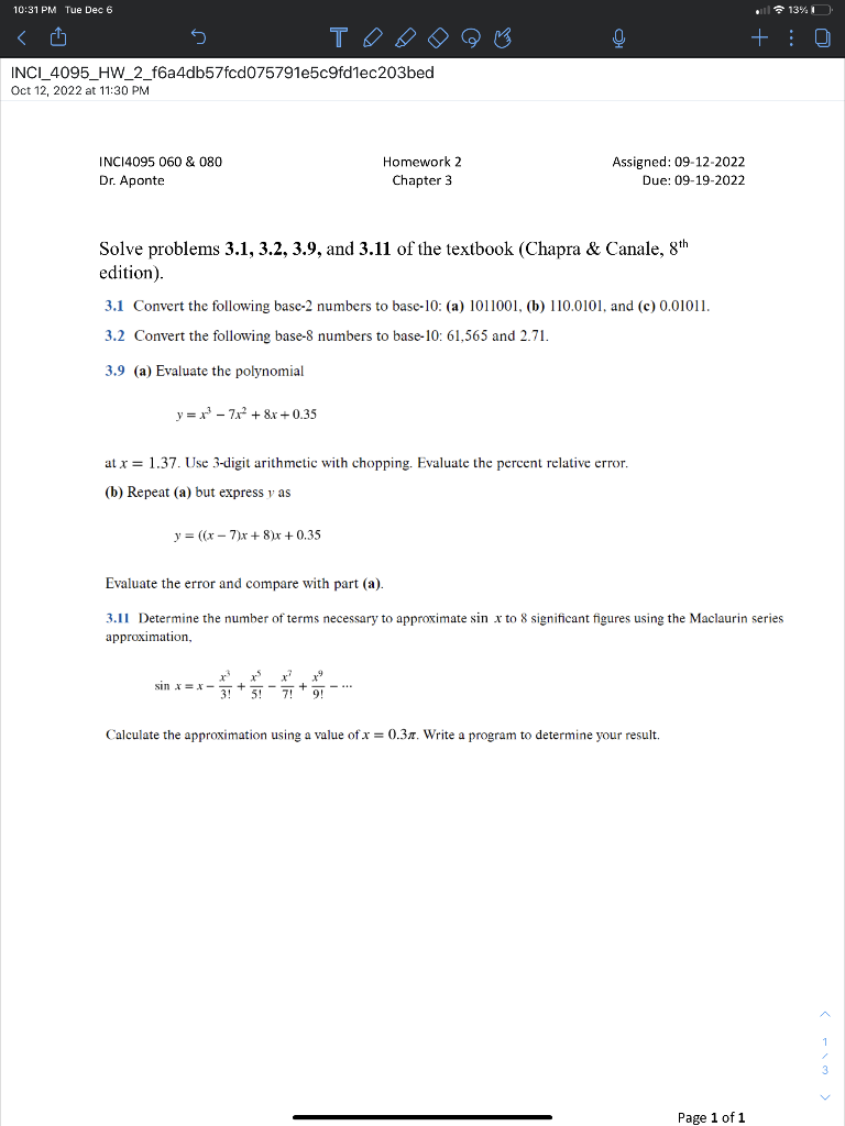 Solved Solve problems 3.1,3.2,3.9, and 3.11 of the textbook | Chegg.com