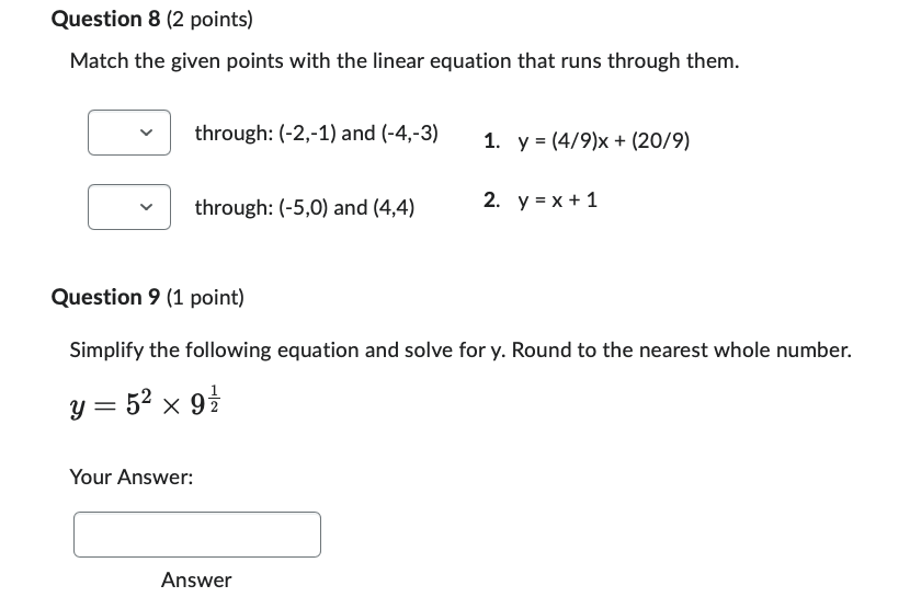 Solved Match the following equations with their appropriate | Chegg.com