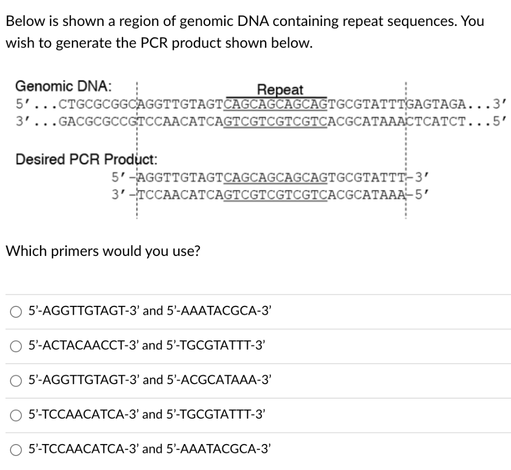 Solved Below Is Shown A Region Of Genomic Dna Containing 