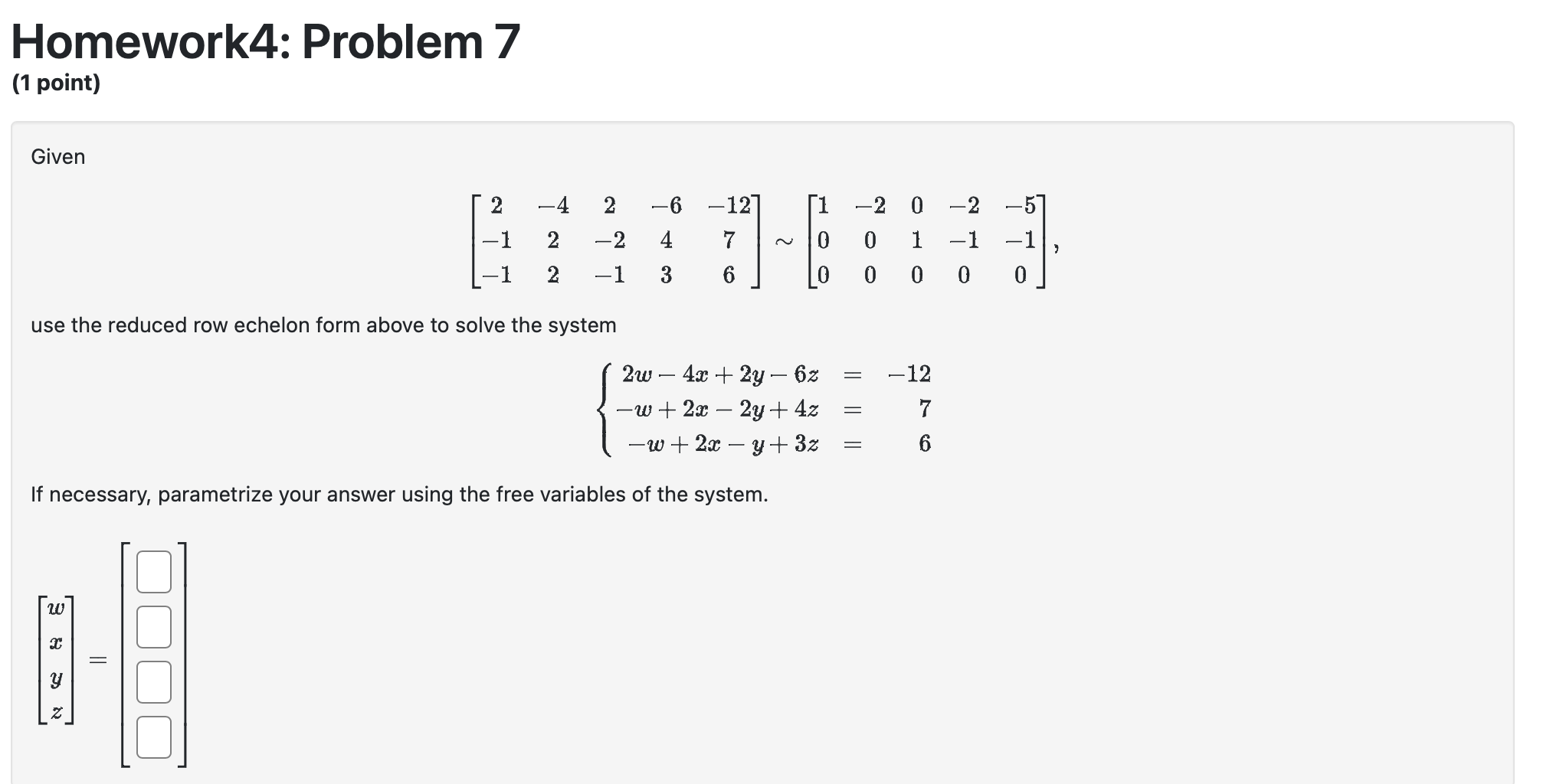 Solved Homework4: Problem 7 (1 Point) Given | Chegg.com