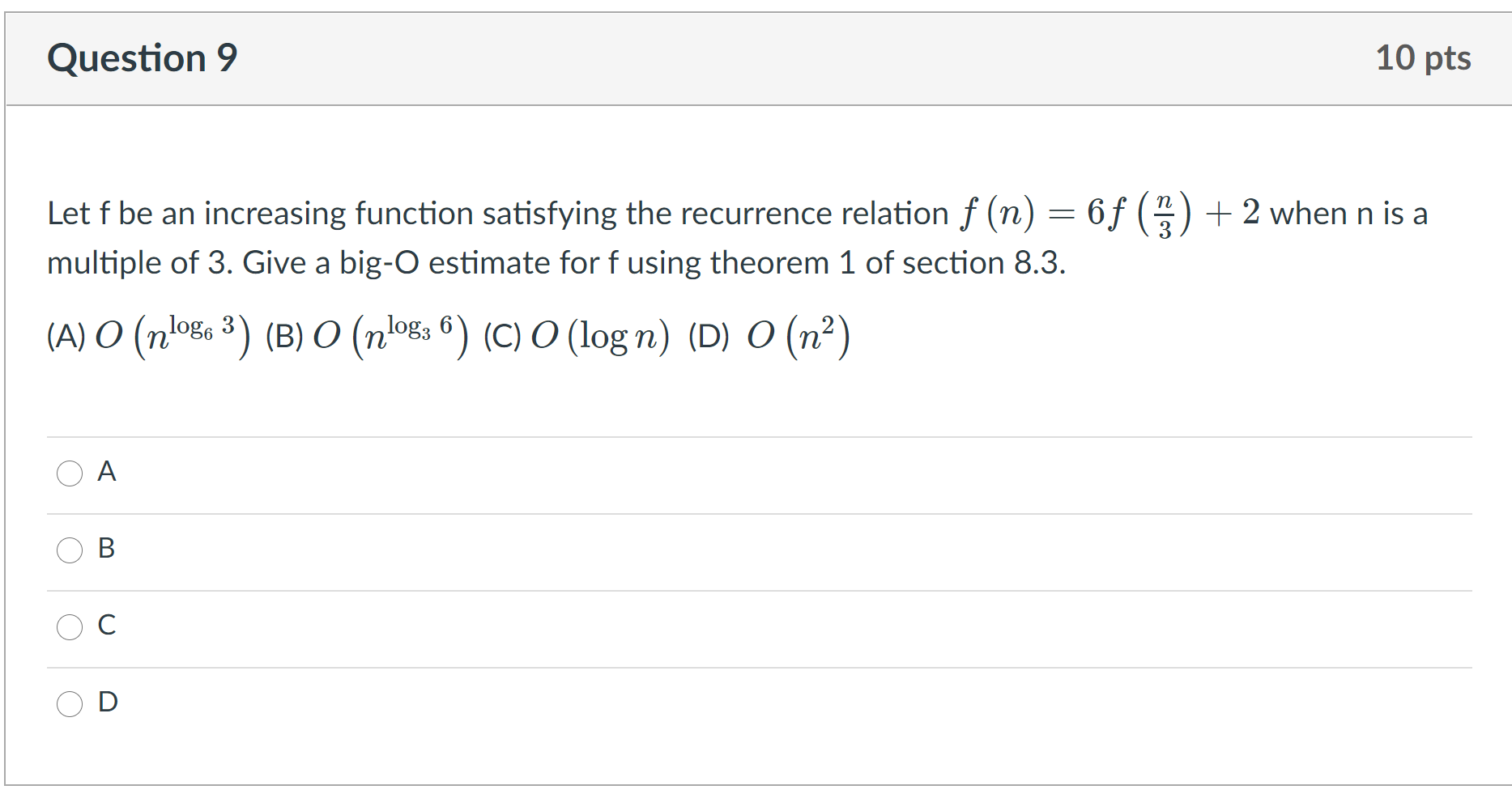 Solved Question 9 10 pts Let f be an increasing function | Chegg.com