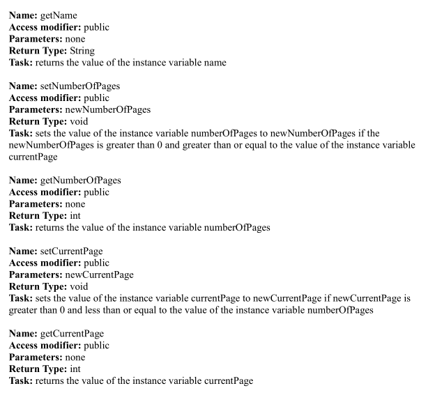 Solved Step 1 Develop the following class: Class Name: Book | Chegg.com