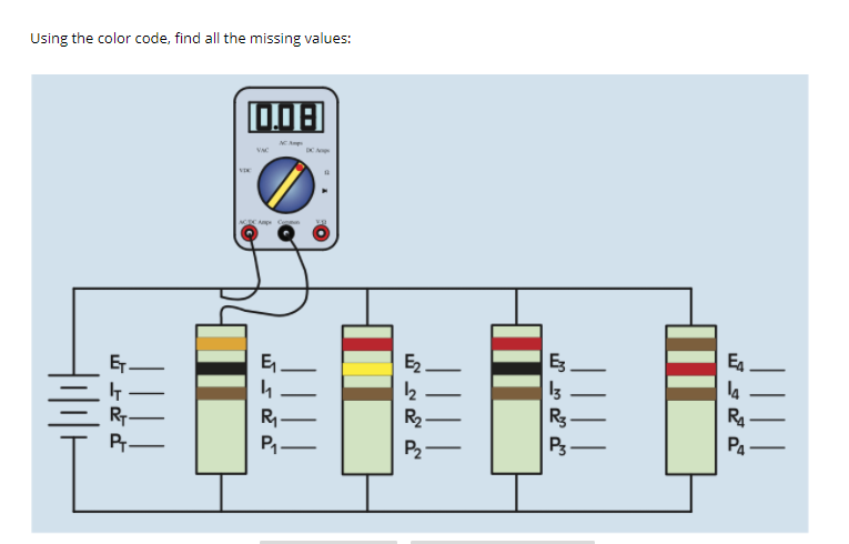Solved Using the color code, find all the missing values: ET | Chegg.com